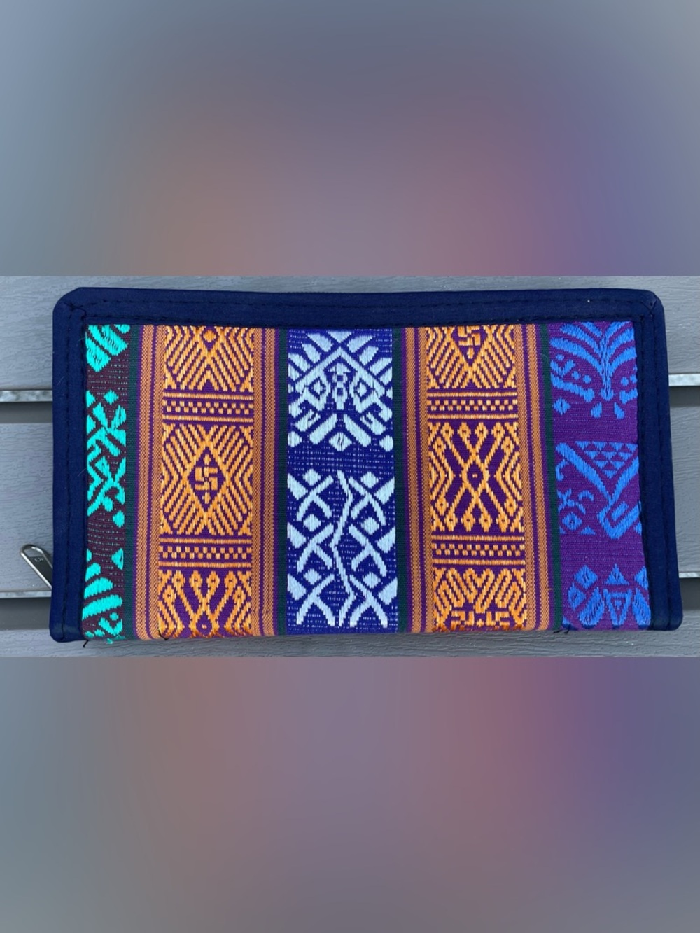 Tribal Interior Double-Zip Organizer Wallet